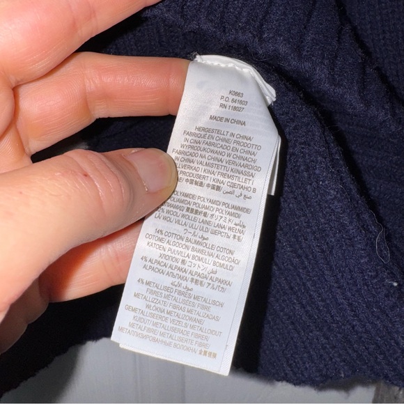 Boden Chunky Navy Fair Isle Sweater Cardigan M Wool Blend - Picture 5 of 6